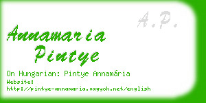 annamaria pintye business card